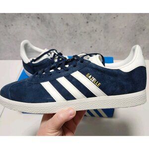 ADIDAS Mens Gazelle Originals Sneakers Suede Blue/White BB5478 Size 9 Old Stock